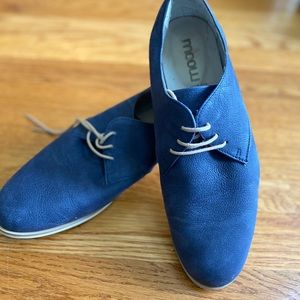Blue suede loafer